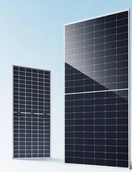Tấm pin JA Solar JAM66D45 LB, mặt trước và mặt sau